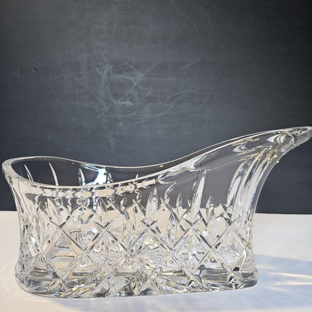 Wine Bottle Caddy/Centerpiece Lady Anne by Gorham Crystal 6 X 6 X 11"